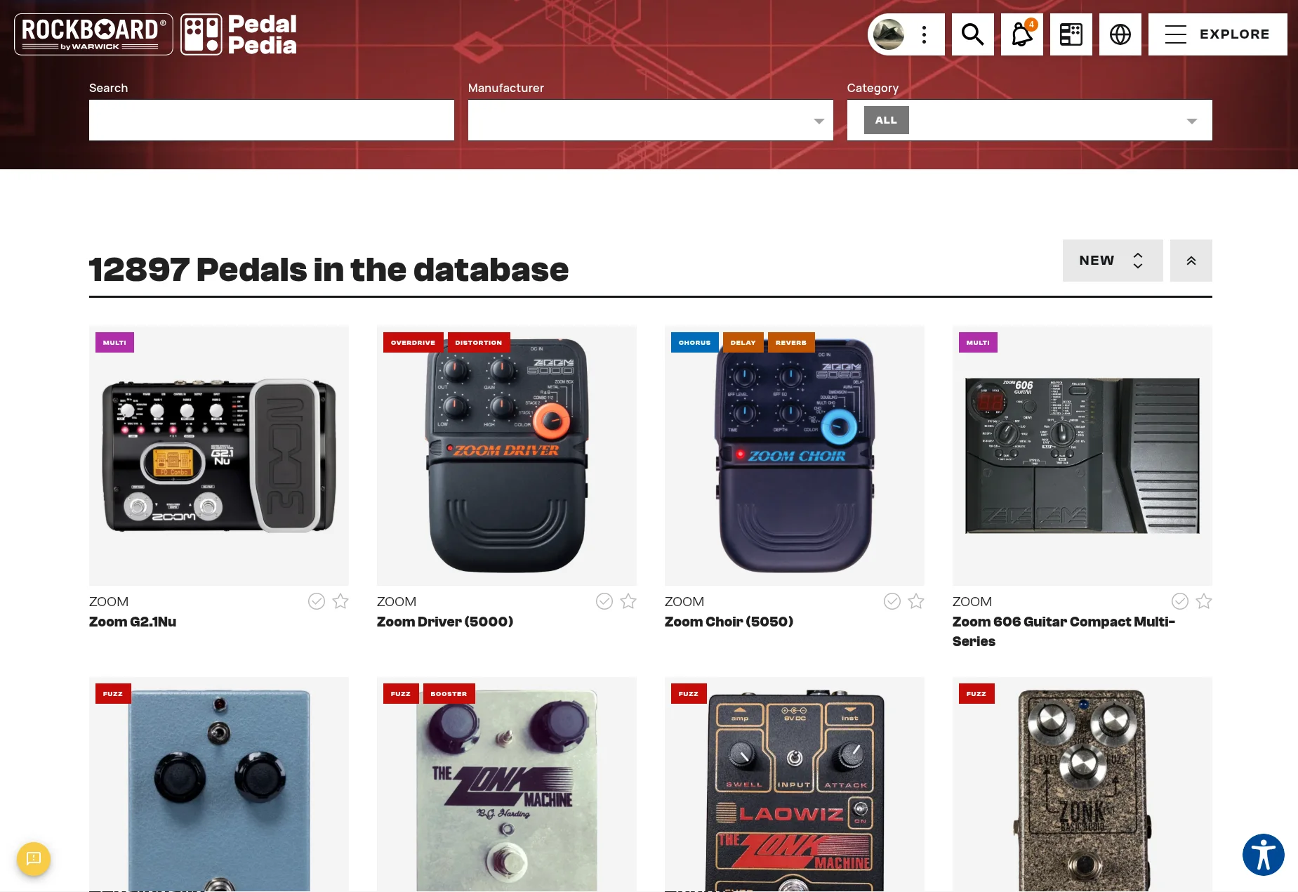 Pedalpedia – durchsuchbare Datenbank mit fast 13.000 Pedals
